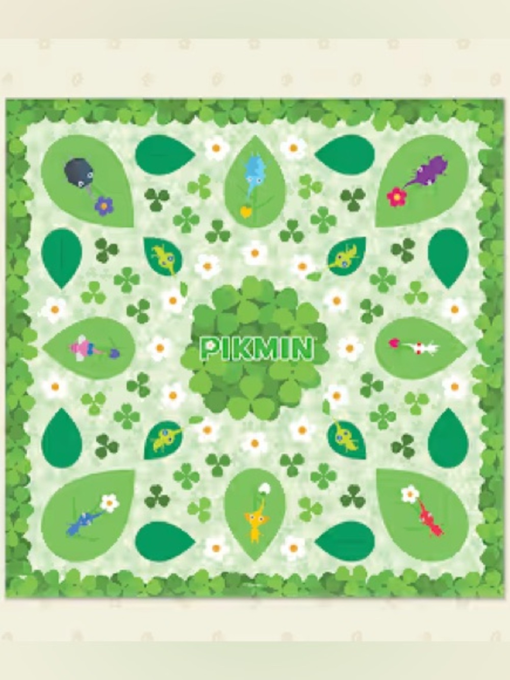 Nintendo Pikmin Green Leaf Pet Bedding Mat with Colorful Characters
